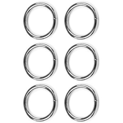 6 Pcs Buckles Set for 40 mm / 1.57" Webbing Strap, 6 x O Rings, Metal, Silver, Bag Making, Accessories, Straps, DIY, Crafts