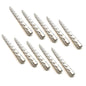 Tapered Dinner Candles, Table Spiral Candles, Pack of 10, Decorative Household Candles, Up to 7 Hours, 23 cm / 9" (Silver)
