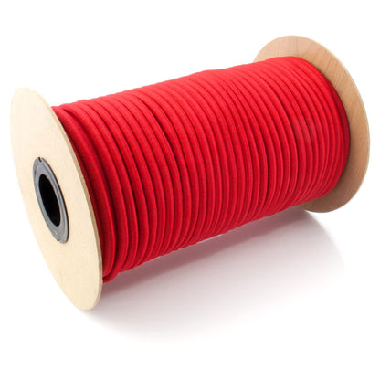 Red Bungee Cord - 20 m / 65 ft of 6 mm Bungee Rope, Shock Cord, Bungee Strap, Elastic Rope, Tie Down - Stretch at least 100%