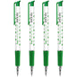 Ballpoint Pens, Retractable Smudge Free Pens, Extra Fine Point 0.5 mm, Ideal for School, Office, Everyday Use (Green, 4 Pens)