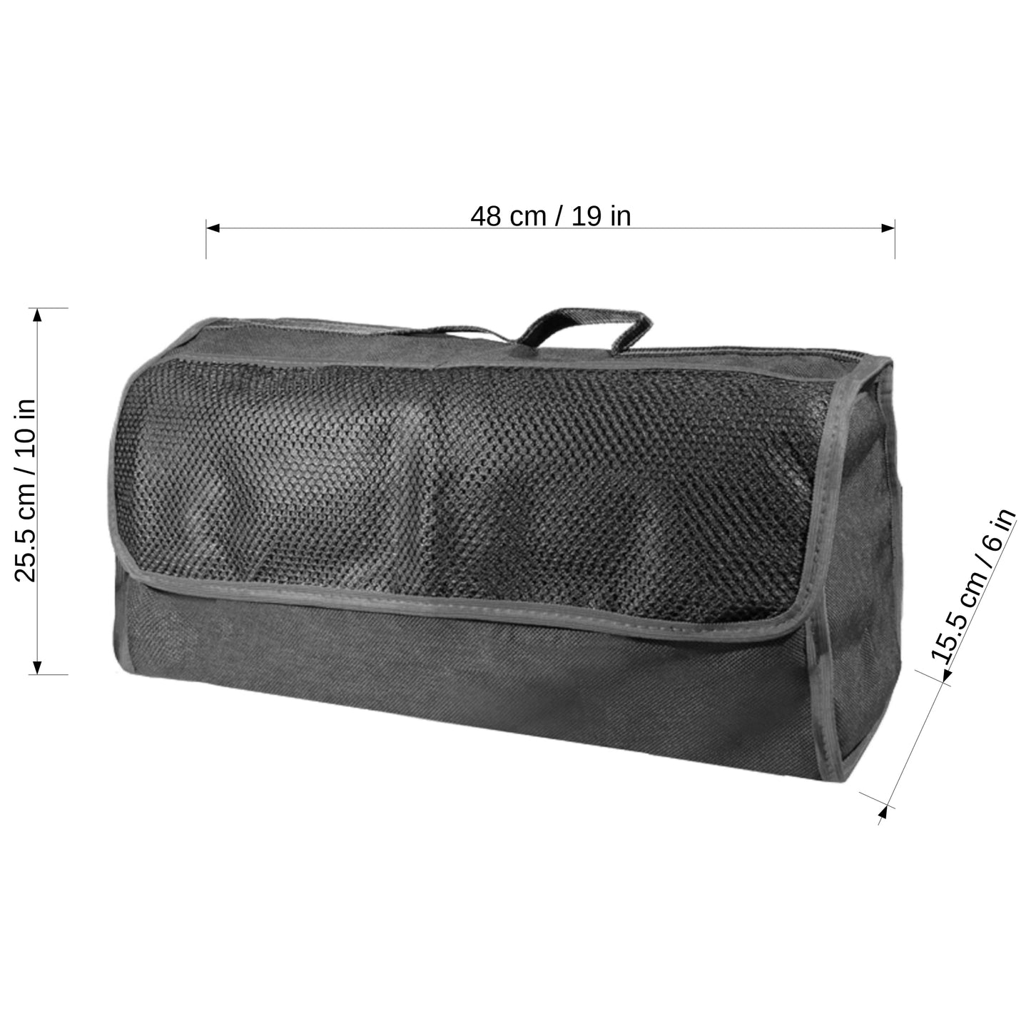 Car Boot Organiser Bag Anti Slip Foldable for Boot Storage Case Tool Bag Boot Tidy Bag, Suitable for All Vehicles, Black (Big)