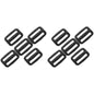 3 Bar Tri Glide Sliders Buckles Fasteners for 20 mm / 0.78 in Webbing Strap, Backpack, Bag - Black, Plastic (Pack of 10)
