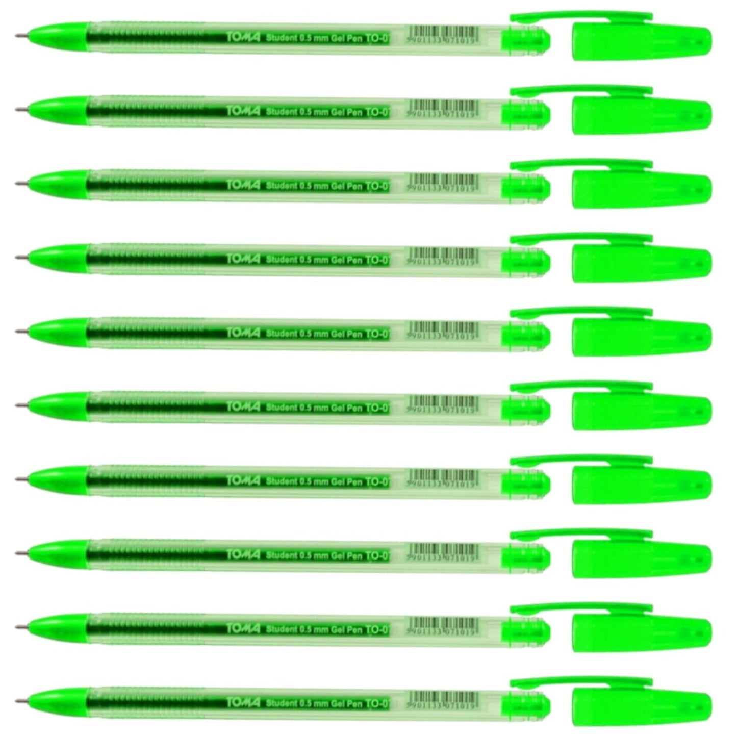 Ballpoint Pens, Gel Ink Ballpoint Pens, Smudge Free, Extra Fine Point 0.5 mm, Ideal for School, Office (Green, 10 Pens)