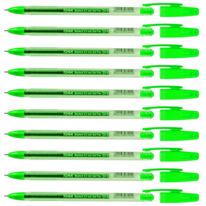 Ballpoint Pens, Gel Ink Ballpoint Pens, Smudge Free, Extra Fine Point 0.5 mm, Ideal for School, Office (Green, 10 Pens)