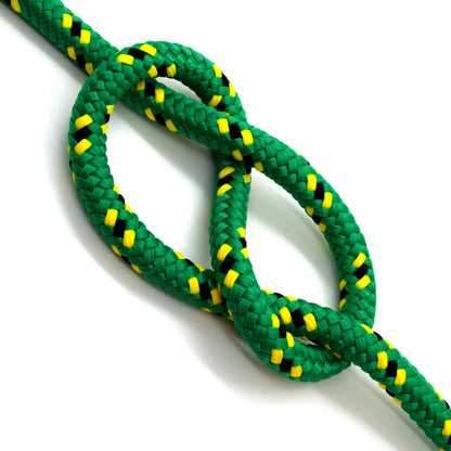 5mm x 5 metres / 16.4 ft of Green & Yellow Polypropylene Rope, Solid Braided Poly Rope Cord Twine for Boating, Yachting, Camping