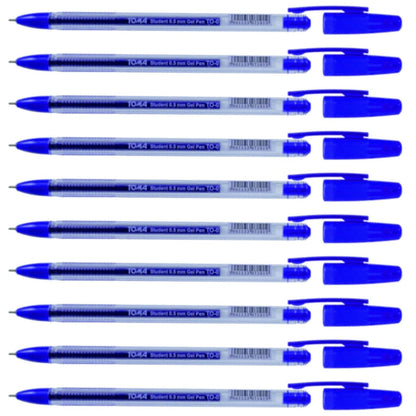 Ballpoint Pens, Gel Ink Ballpoint Pens, Smudge Free, Extra Fine Point 0.5 mm, Ideal for School, Office (Blue, 10 Pens)