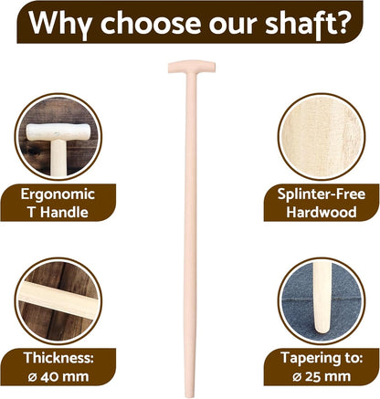 T Type Shaft Handle to suit Shovel, Spade or Fork (100 cm / 39 in Long) Replacement Spare Part
