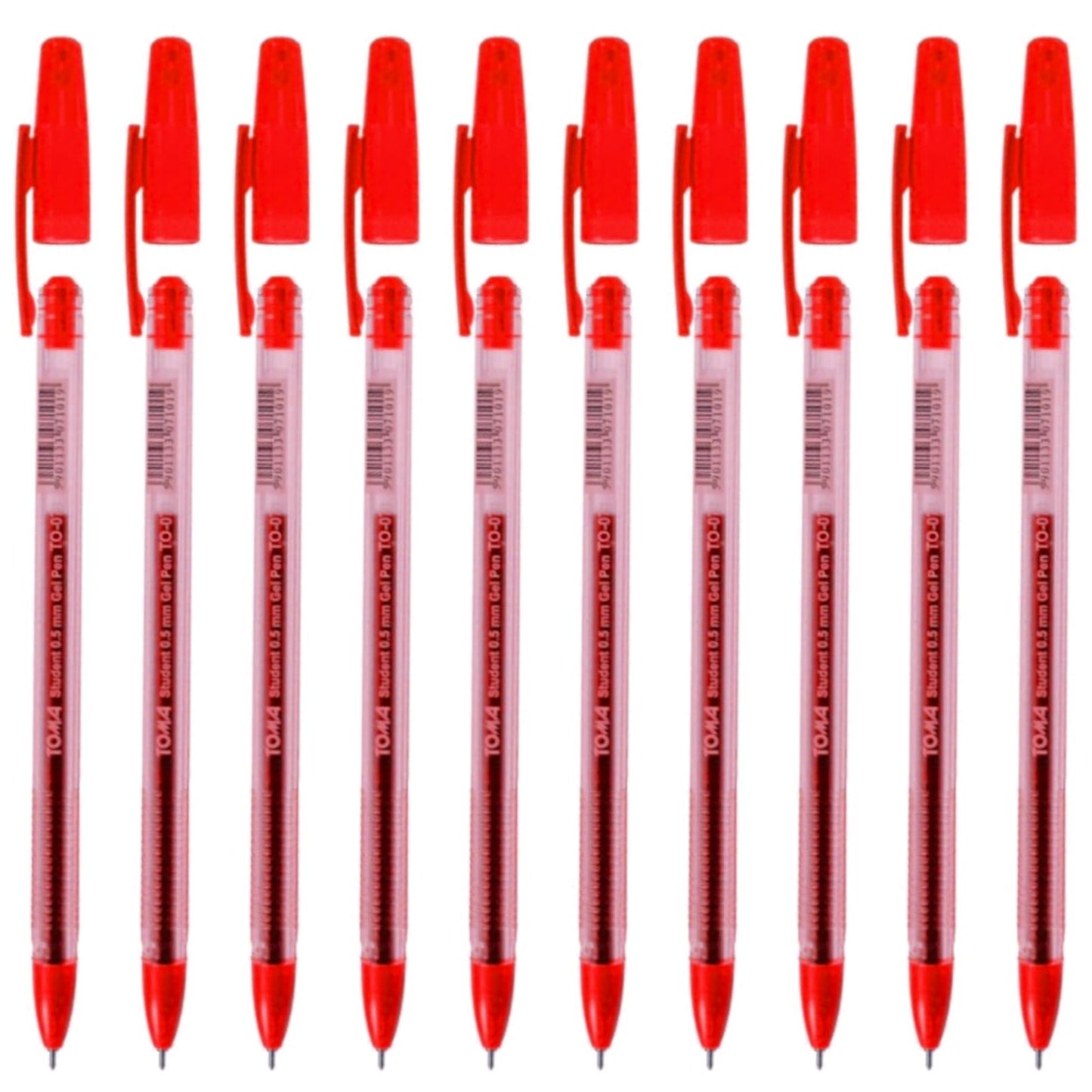 Ballpoint Pens, Gel Ink Ballpoint Pens, Smudge Free, Extra Fine Point 0.5 mm, Ideal for School, Office (Red, 10 Pens)