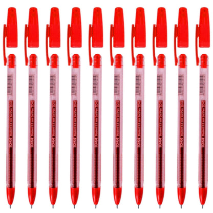 Ballpoint Pens, Gel Ink Ballpoint Pens, Smudge Free, Extra Fine Point 0.5 mm, Ideal for School, Office (Red, 10 Pens)