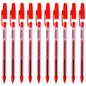 Ballpoint Pens, Gel Ink Ballpoint Pens, Smudge Free, Extra Fine Point 0.5 mm, Ideal for School, Office (Red, 10 Pens)