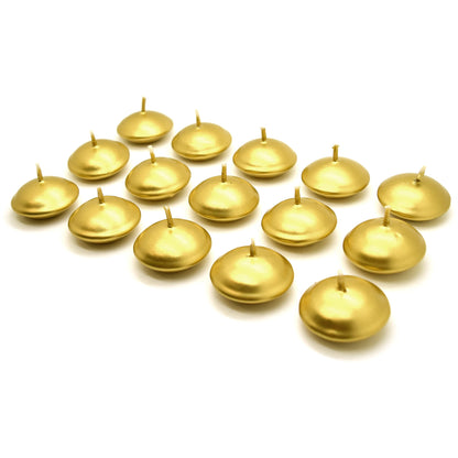 Floating Candles, Pack of 15, Unscented, Long Burning Time, Tealights Candles, Romantic Decoration Wedding Dinner Christmas (Gold)