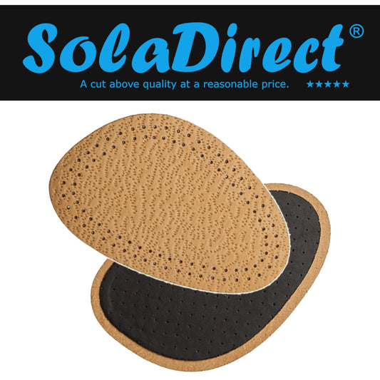 Half Insoles, Shoes Cushion Inserts - Comfortable Premium Tan Leather & Latex - Forefoot Insoles for Heels, Flats (Size: UK 3 - 6)
