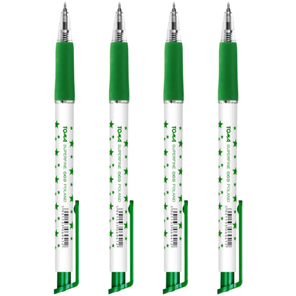 Ballpoint Pens, Retractable Smudge Free Pens, Extra Fine Point 0.5 mm, Ideal for School, Office, Everyday Use (Green, 4 Pens)