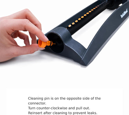 Oscillating Lawn Sprinkler with Hose Connector and Nozzle Cleaning Pin - Adjustable Garden Watering Sprinkler with Flow Control