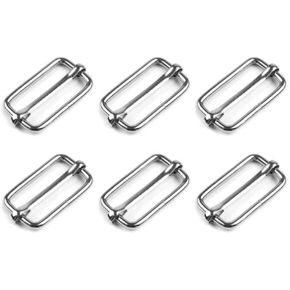 6 Pcs Buckles Set for 40 mm / 1.57" Webbing Strap, 6 x Triglide Sliders, Metal, Silver, Bag Making, Accessories, Straps, DIY