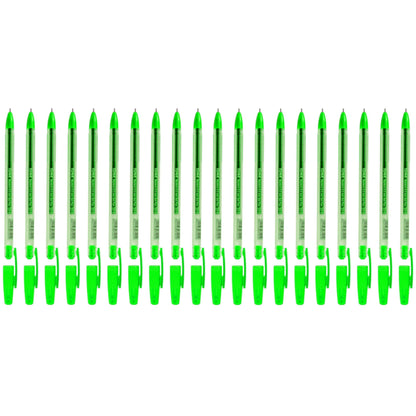 Ballpoint Pens, Gel Ink Ballpoint Pens, Smudge Free, Extra Fine Point 0.5 mm, Ideal for School, Office (Green, 20 Pens)