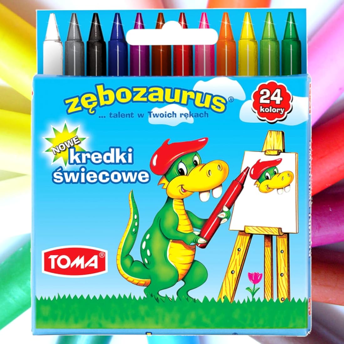 24 pcs Wax Crayons Set for Kids, Children Party, Colouring Art, 24 Bright and Vibrant Colours, Non-Toxic
