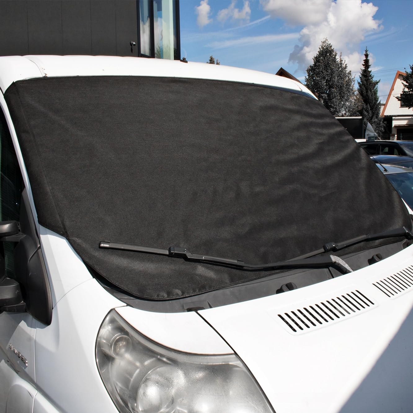 Car Van Windscreen Cover, Snow UV Ice Protection, XXL Car Van Windshield Cover 180 x 100 cm with Flaps, Windshield Frost Guard Fit