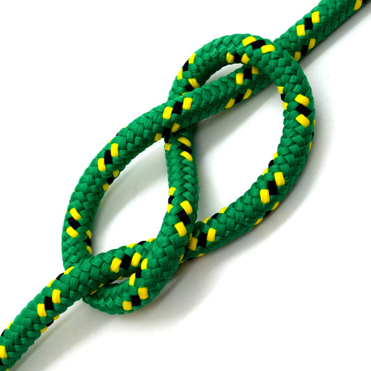 5mm x 10 metres / 32.8 ft of Green & Yellow Polypropylene Rope, Solid Braided Poly Rope Cord Twine for Boating, Yachting, Camping