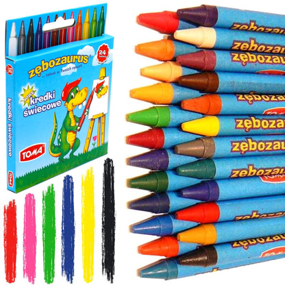 24 pcs Wax Crayons Set for Kids, Children Party, Colouring Art, 24 Bright and Vibrant Colours, Non-Toxic