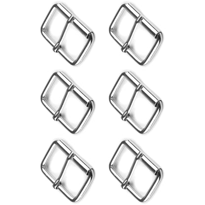 6 Pcs Buckles Set for 25 mm / 1" Webbing Strap, 6 x Belt Loops, Metal, Silver, Bag Making, Accessories, Straps, DIY, Crafts