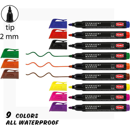 Yellow Permanent Marker Pen - Waterproof 2.0 mm Fibre Tip - Durable Writing Marker for Cardboard, Plastic, Metal, Glass, Wood