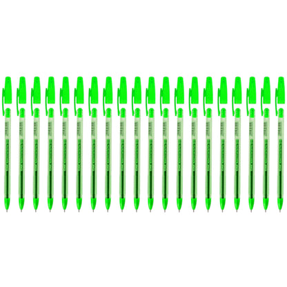 Ballpoint Pens, Gel Ink Ballpoint Pens, Smudge Free, Extra Fine Point 0.5 mm, Ideal for School, Office (Green, 20 Pens)