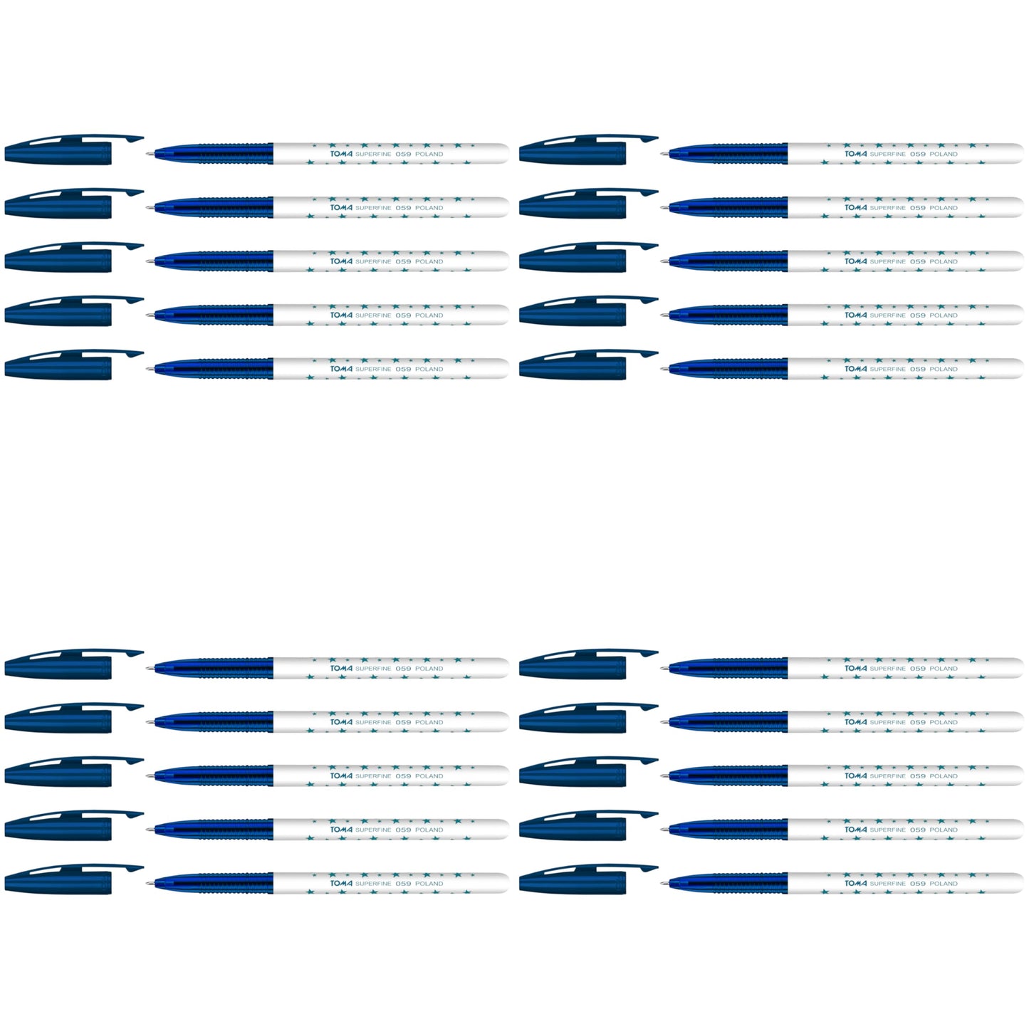 Ballpoint Pens, Smudge Free Ballpoint Pens, Extra Fine Point 0.5 mm, Ideal for School, Office, Everyday Use (Blue, 20 Pens)