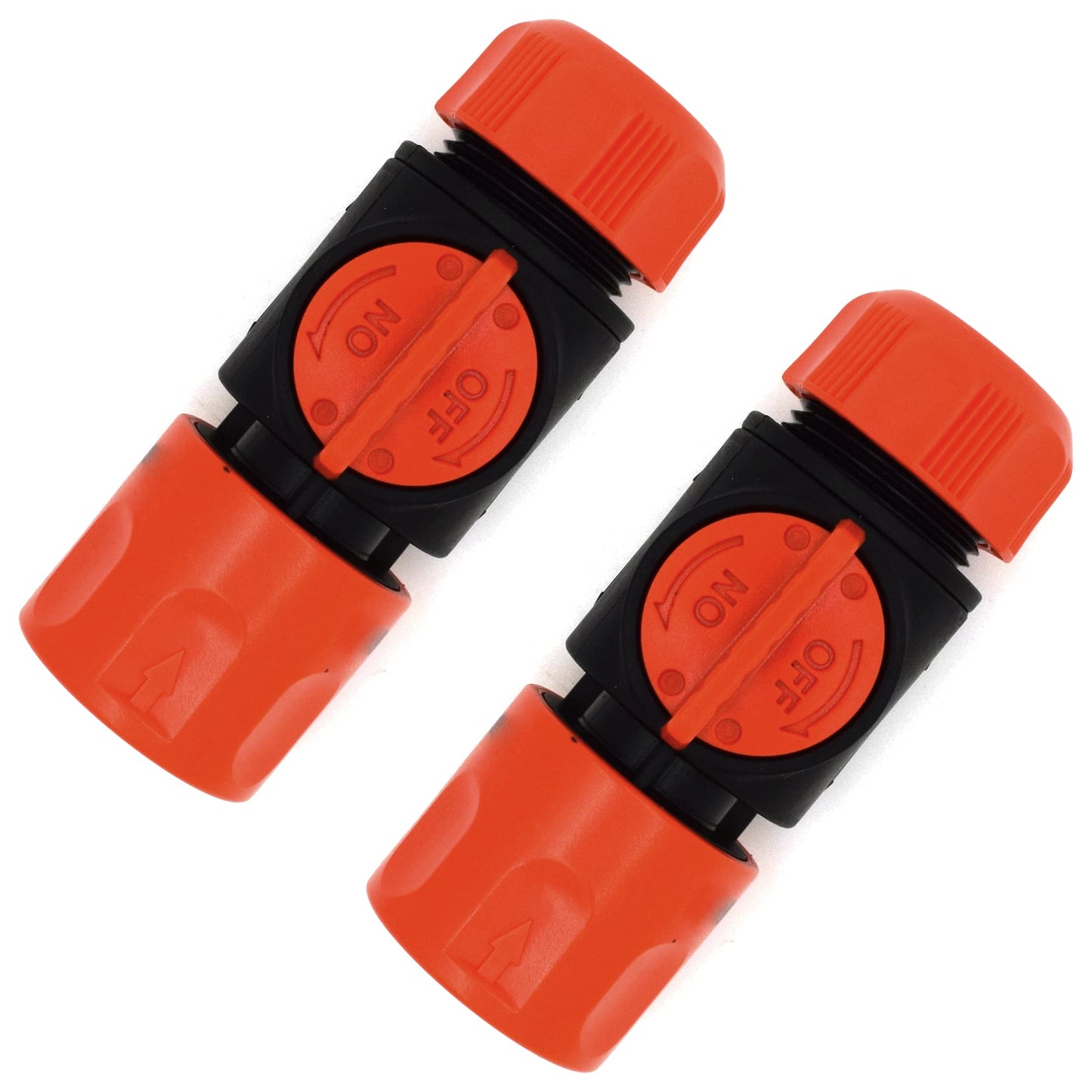 Female In-Line Hose Connector with Built-in Valve for Join Garden Hose Pipe Tube Male and Female Connector Extender (Pack of 2)