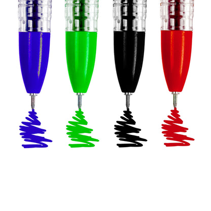 Ballpoint Pens, Gel Ink Ballpoint Pens, Smudge Free, Extra Fine Point 0.5 mm, Ideal for School, Office (Set of 4 Colours, 4 Pens)
