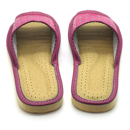 Women's Faux Leather Slippers Shoes, Open Toe Comfortable Slip-On Sandals Mules for Ladies (Purple, Size UK 4)
