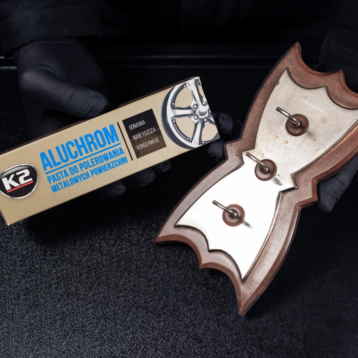 K2 Aluchrom 120g Metal Polish Paste - Chrome and Aluminium Cleaner for Alloy Wheels, Stainless Steel