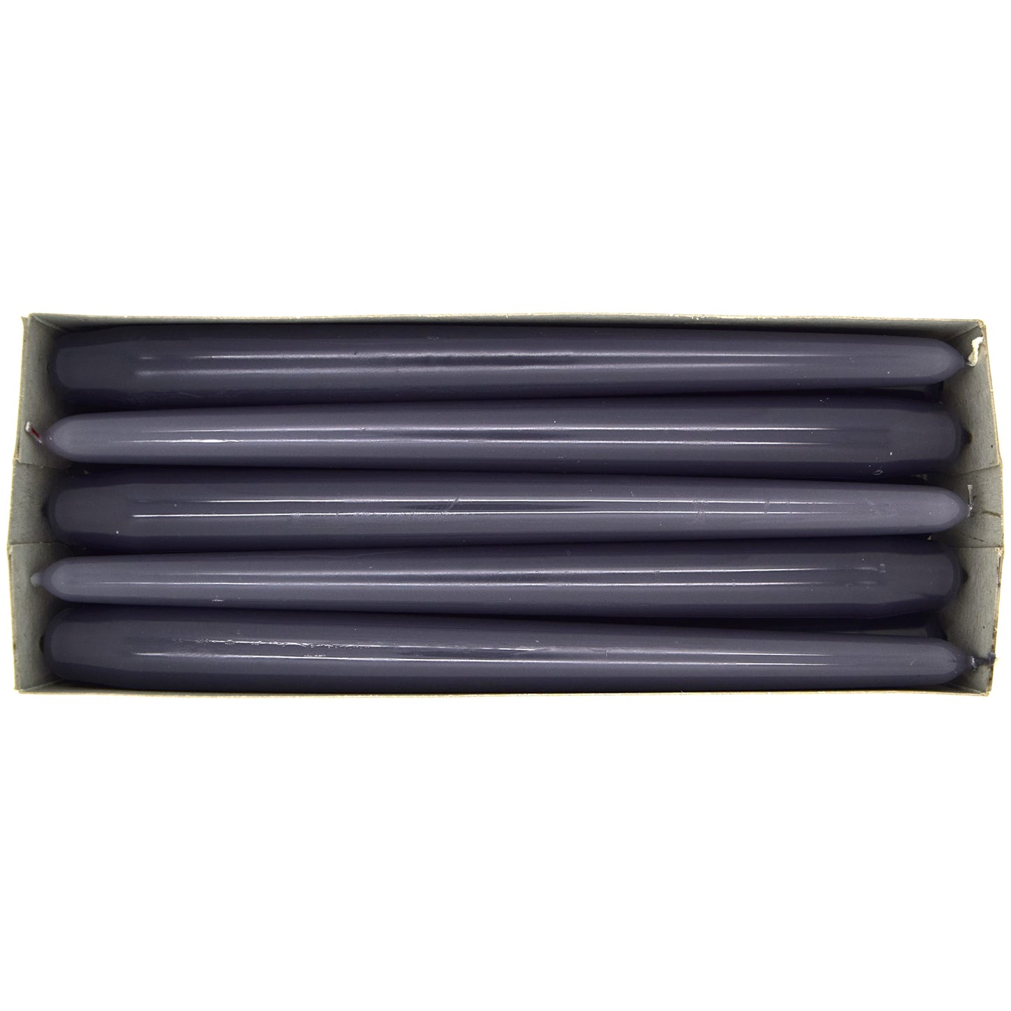 Tapered Dinner Candles, Pack of 10, Unscented, Long Burning Time, 24 cm / 19.45" (Steel Magnolias, Varnished)
