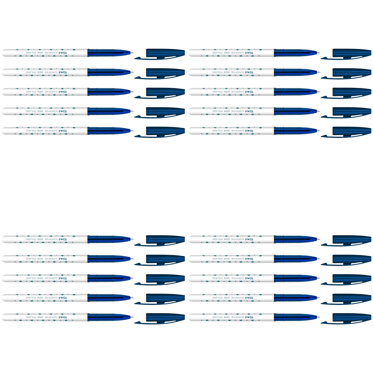 Ballpoint Pens, Smudge Free Ballpoint Pens, Extra Fine Point 0.5 mm, Ideal for School, Office, Everyday Use (Blue, 20 Pens)