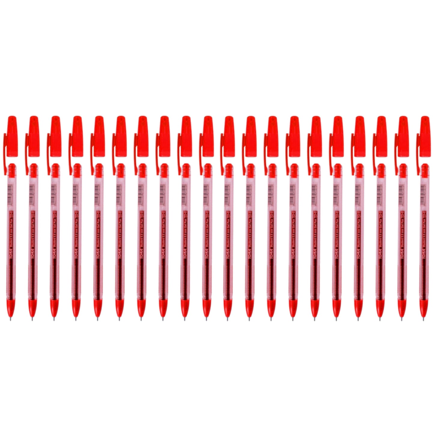 Ballpoint Pens, Gel Ink Ballpoint Pens, Smudge Free, Extra Fine Point 0.5 mm, Ideal for School, Office (Red, 20 Pens)