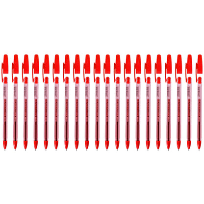 Ballpoint Pens, Gel Ink Ballpoint Pens, Smudge Free, Extra Fine Point 0.5 mm, Ideal for School, Office (Red, 20 Pens)