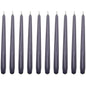 Tapered Dinner Candles, Pack of 10, Unscented, Long Burning Time, 24 cm / 19.45" (Steel Magnolias, Varnished)