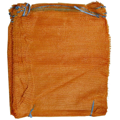 100 x Net Sacks 35 x 50 cm / 13.5 x 19.5" Max Load 10 Kg Non-Stretch with Drawstring, Raschel Bags, Mesh Sacks (Orange)