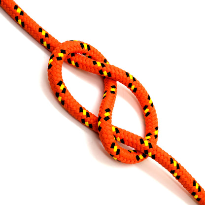 10mm x 5 metres / 16.4 ft of Orange & Black Polypropylene Rope, Solid Braided Poly Rope Cord Twine for Boating, Yachting, Camping