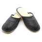 Men's Natural Leather Slippers with Warm and Cosy Fur Lining, Comfort Winter Slip On Mules (Graphite Grey, Size: 9.5 UK / 44 EU)