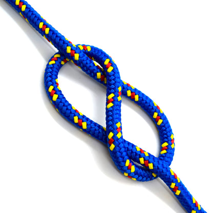5mm x 100 metres / 328 ft of Blue & Yellow Polypropylene Rope, Solid Braided Poly Rope Cord Twine for Boating, Yachting, Camping