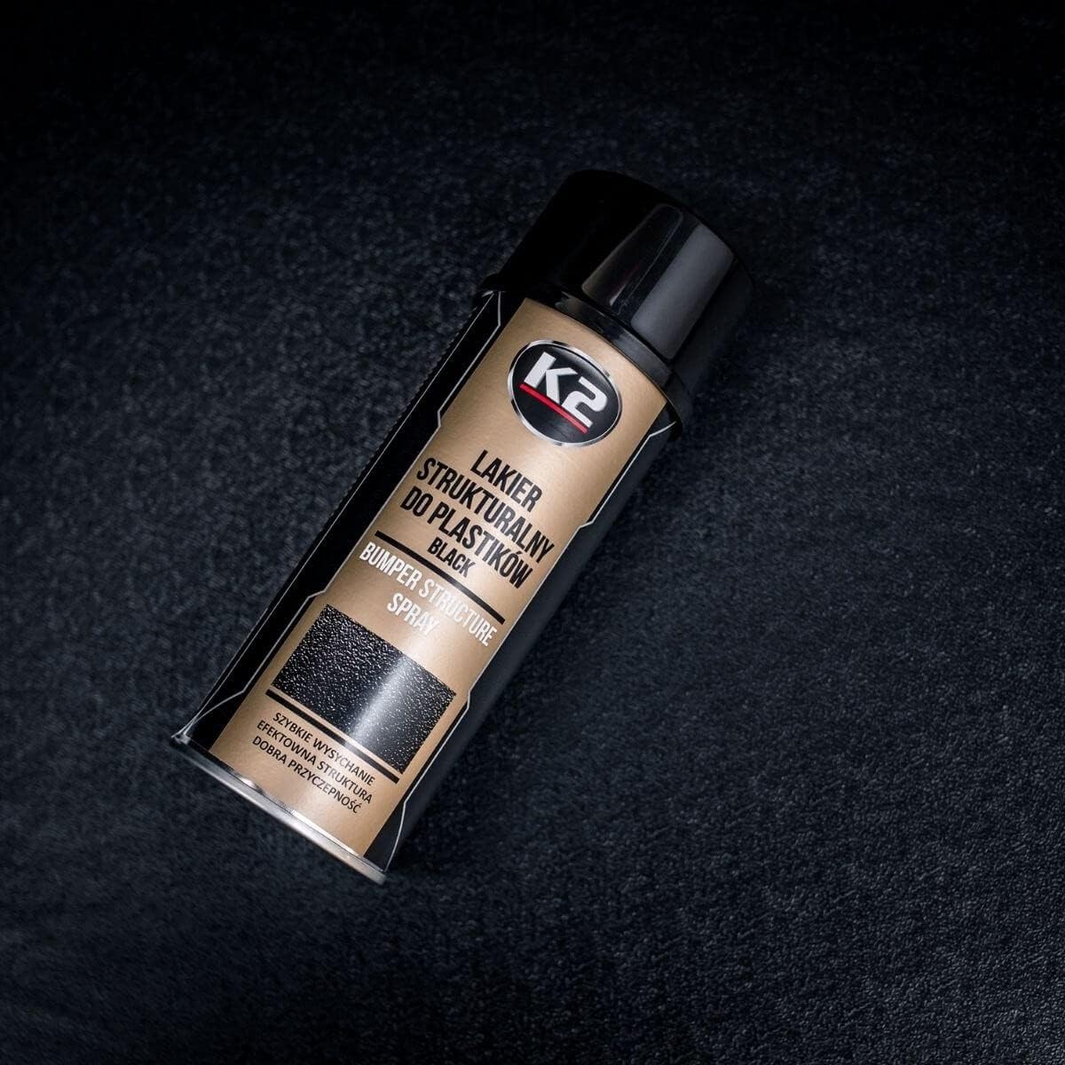 K2 Bumper 400ml Black Textured Paint - Fast-Drying Structural Plastic Paint for Car Bumpers