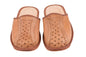 Men's Natural Leather Slippers Shoes, Closed Toe Comfortable Slip-On Sandals Mules for Gents (Light Brown, Size: 11 UK / 46 EU)