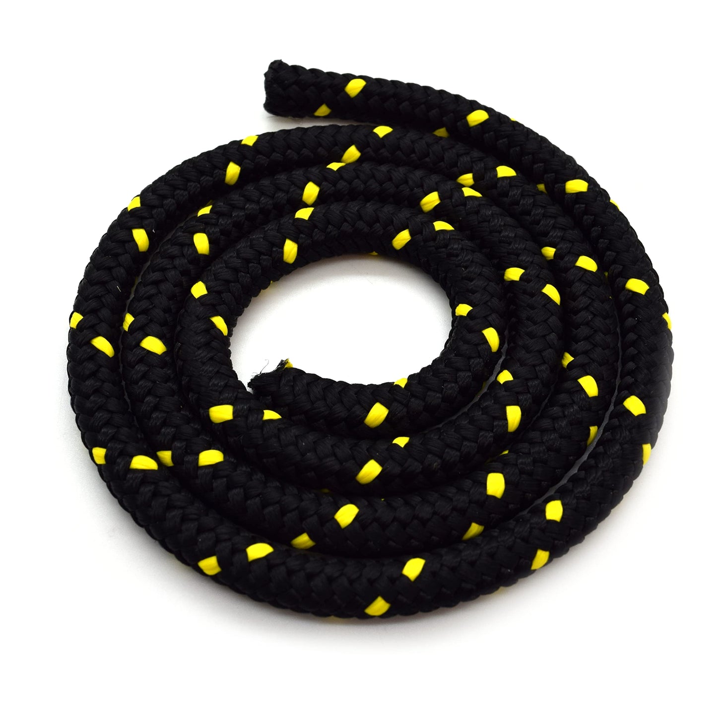 5mm x 20 metres / 65.6 ft of Black & Yellow Polypropylene Rope, Solid Braided Poly Rope Cord Twine for Boating, Yachting, Camping