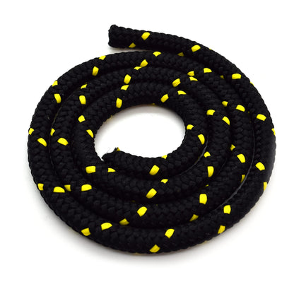 5mm x 20 metres / 65.6 ft of Black & Yellow Polypropylene Rope, Solid Braided Poly Rope Cord Twine for Boating, Yachting, Camping