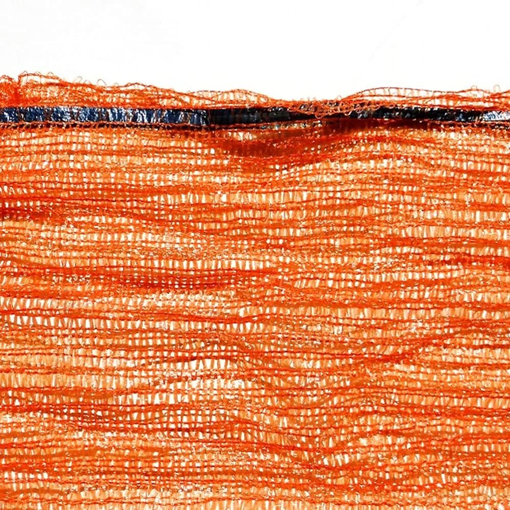 100 x Net Sacks 35 x 50 cm / 13.5 x 19.5" Max Load 10 Kg Non-Stretch with Drawstring, Raschel Bags, Mesh Sacks (Orange)
