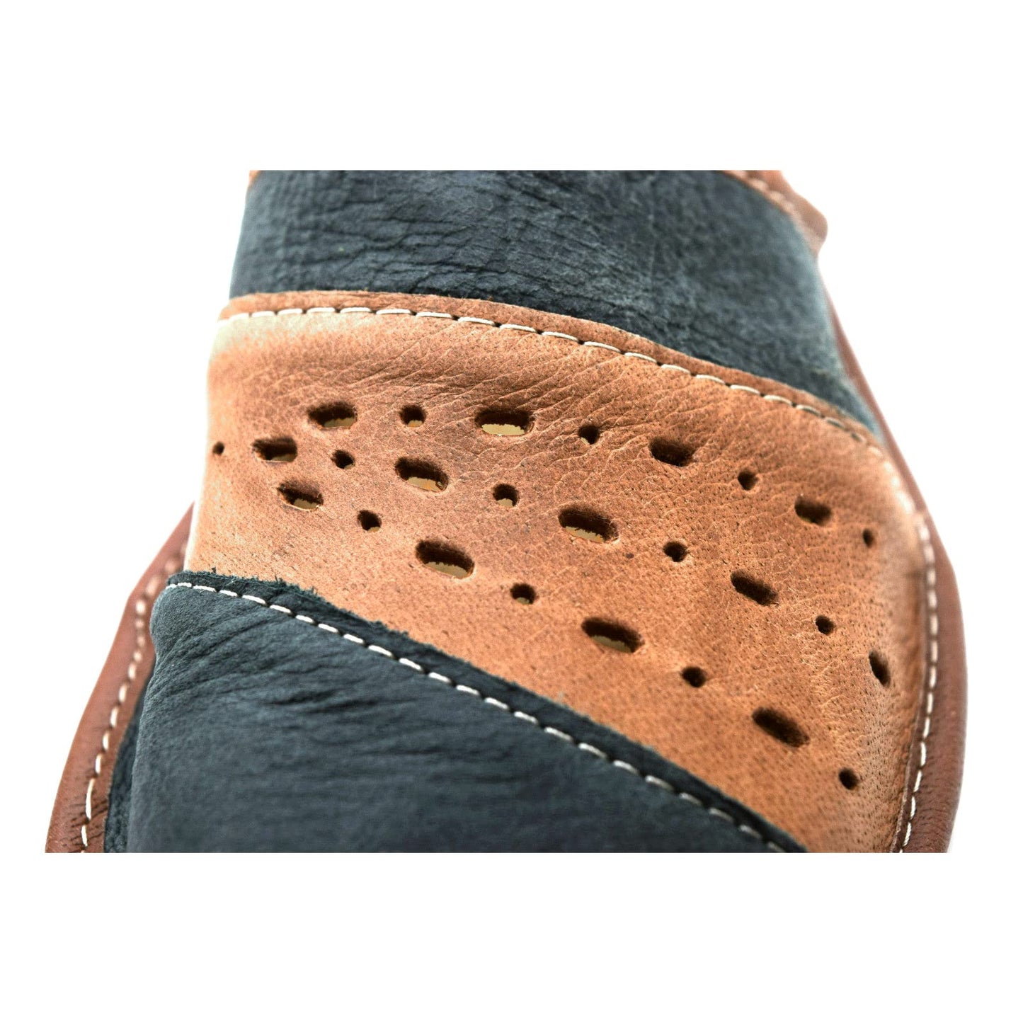 Men's Eco Leather Slippers Shoes Comfort Sandals Slip On Mules Graphite and Brown (Size UK 12 / EU 46)