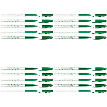 Ballpoint Pens, Smudge Free Ballpoint Pens, Extra Fine Point 0.5 mm, Ideal for School, Office, Everyday Use (Green, 20 Pens)