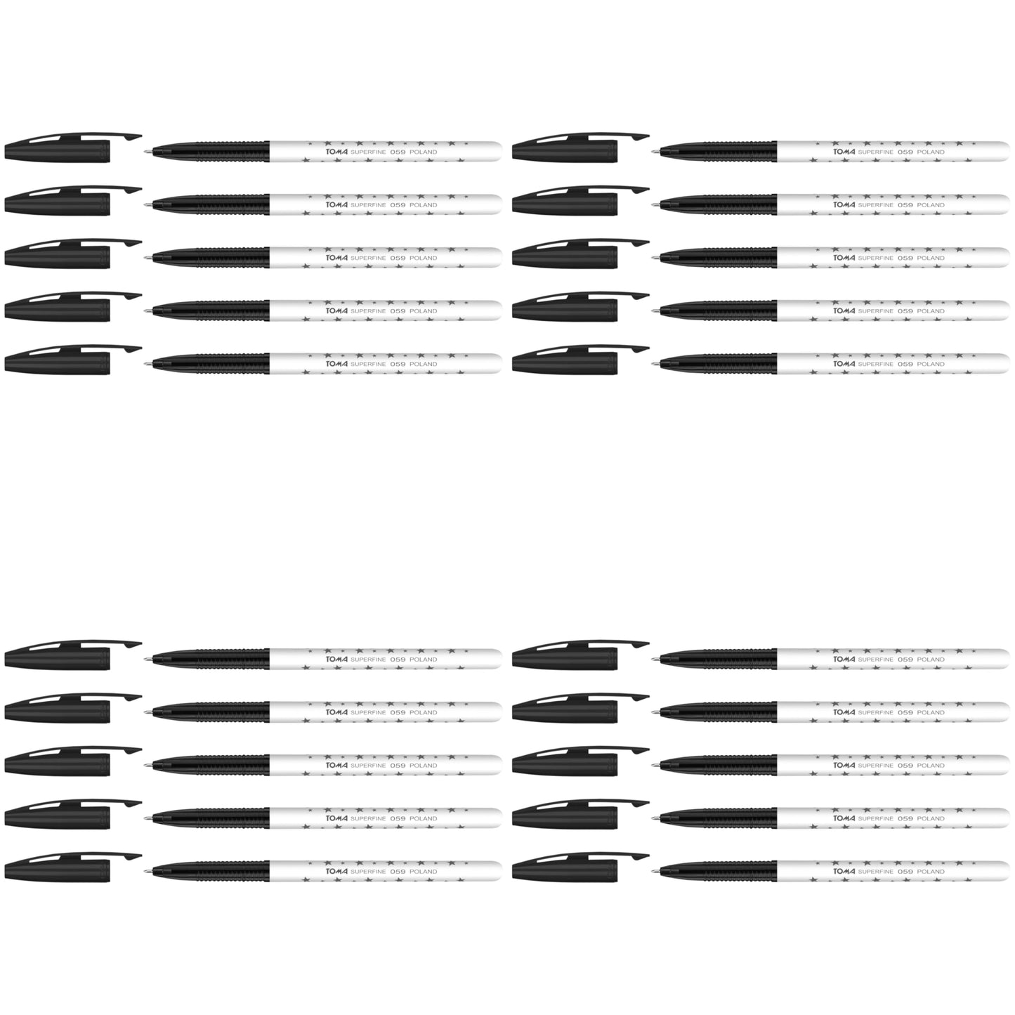 Ballpoint Pens, Smudge Free Ballpoint Pens, Extra Fine Point 0.5 mm, Ideal for School, Office, Everyday Use (Black, 20 Pens)