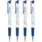 Ballpoint Pens, Retractable Smudge Free Pens, Extra Fine Point 0.5 mm, Ideal for School, Office, Everyday Use (Blue, 4 Pens)
